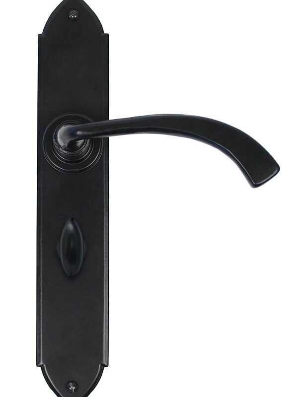 Black Gothic Curved Sprung Lever Bathroom Set