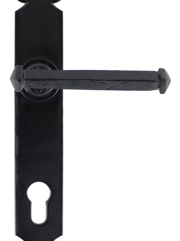Black Tudor Lever Espag. Lock Set