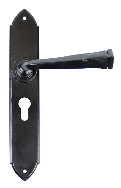 Black Gothic Lever Euro Lock Set