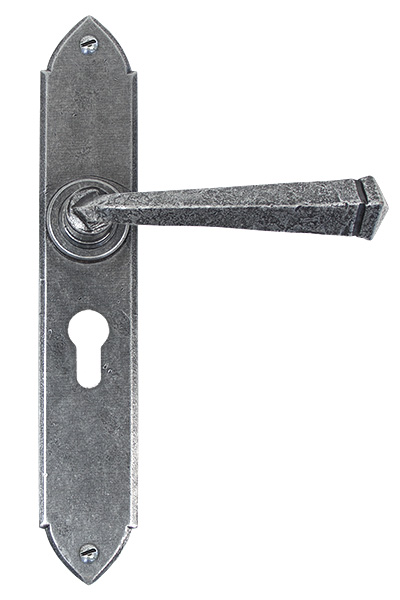 Pewter Gothic Lever Euro Lock Set
