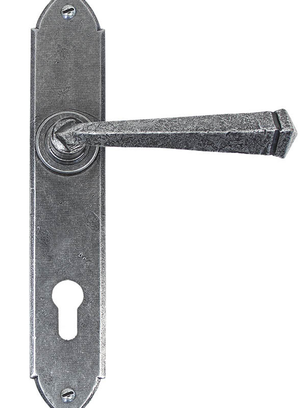 Pewter Gothic Lever Espag. Lock Set
