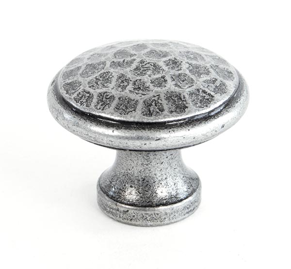 Pewter Hammered Cabinet Knob - Medium