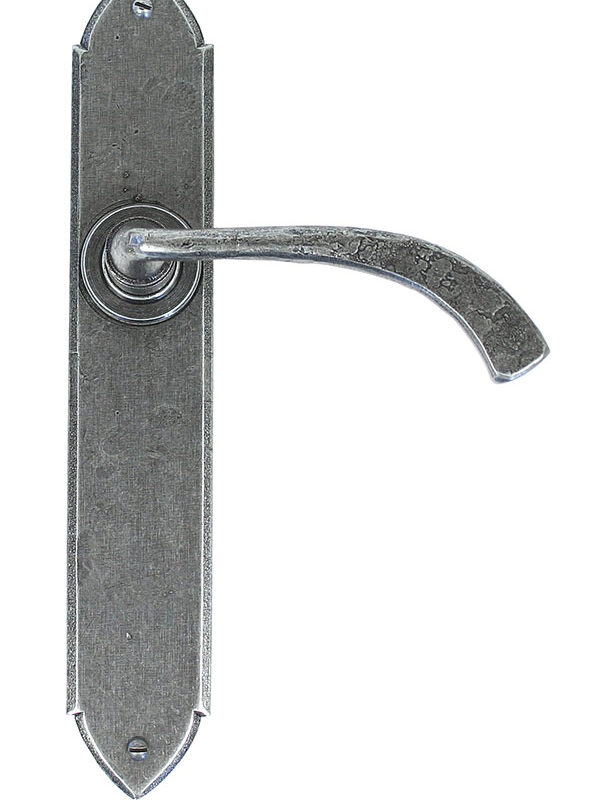 Pewter Gothic Curved Sprung Lever Latch Set