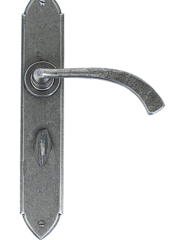 Pewter Gothic Curved Sprung Lever Bathroom Set