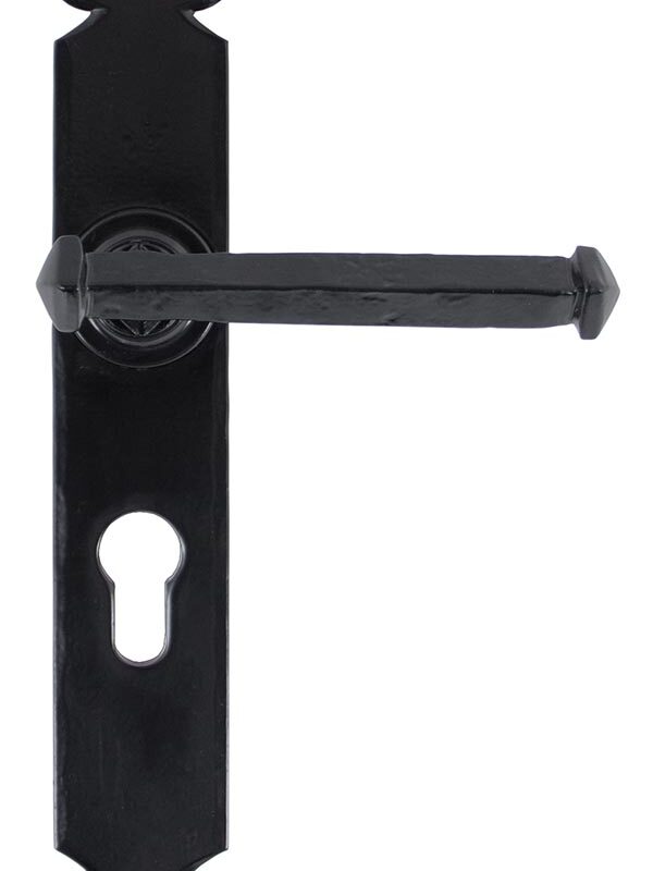 Black Tudor Lever Euro Lock Set