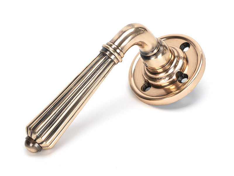 Polished Bronze Hinton Lever on Rose Set