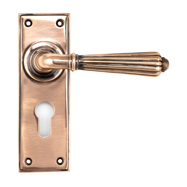 Polished Bronze Hinton Lever Euro Lock Set