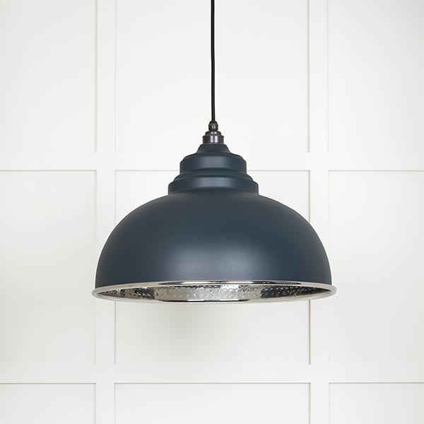 Hammered Nickel Harborne Pendant in Soot