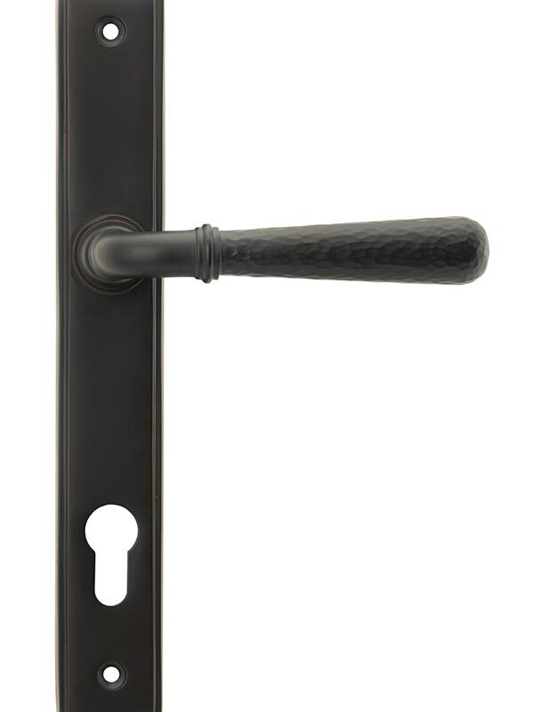 Aged Bronze Hammered Newbury Slimline Espag. Lock Set