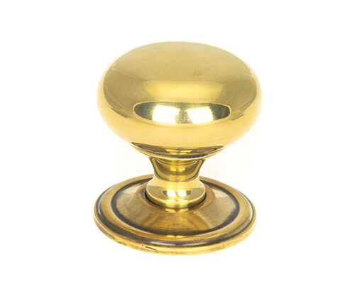 Aged Brass Mushroom Cabinet Knob 38mm