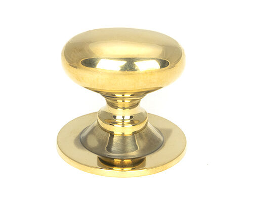 Aged Brass Oval Cabinet Knob 33mm