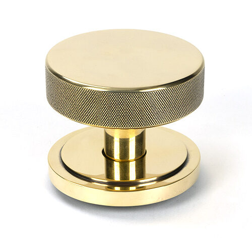 Aged Brass Brompton Centre Door Knob (Art Deco)