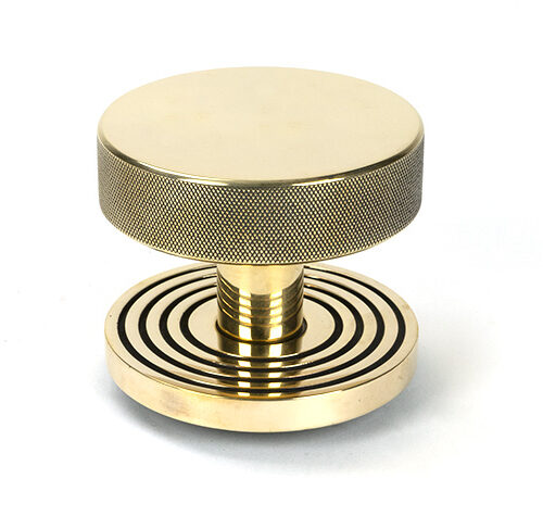 Aged Brass Brompton Centre Door Knob (Beehive)