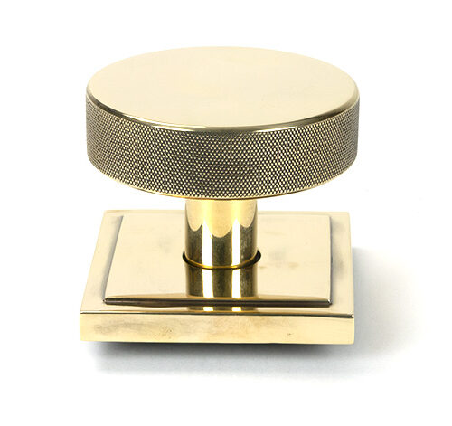 Aged Brass Brompton Centre Door Knob (Square)