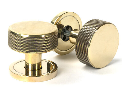 Aged Brass Brompton Mortice/Rim Knob Set (Plain)