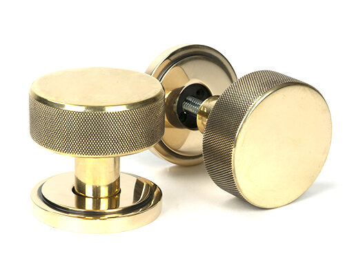 Aged Brass Brompton Mortice/Rim Knob Set (Art Deco)