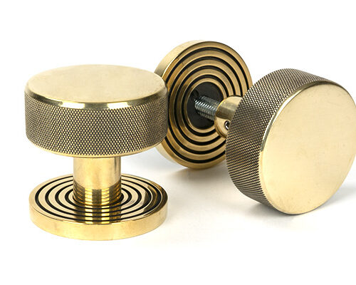 Aged Brass Brompton Mortice/Rim Knob Set (Beehive)