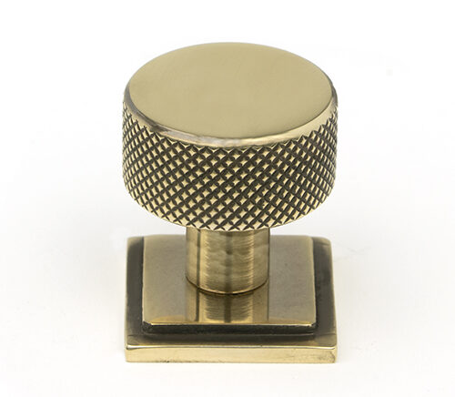 Aged Brass Brompton Cabinet Knob - 25mm (Square)