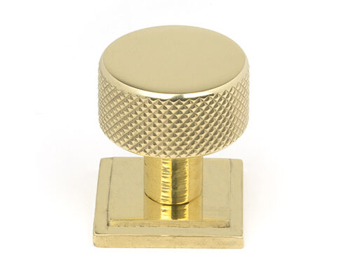 Polished Brass Brompton Cabinet Knob - 25mm (Square)