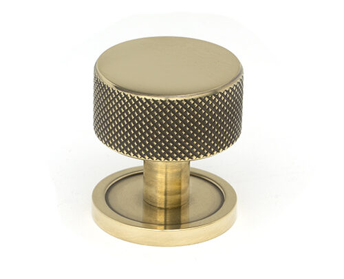 Aged Brass Brompton Cabinet Knob - 32mm (Plain)