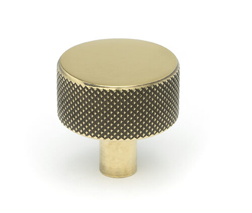 Aged Brass Brompton Cabinet Knob - 32mm (No rose)