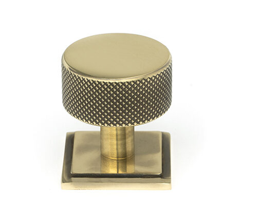 Aged Brass Brompton Cabinet Knob - 32mm (Square)