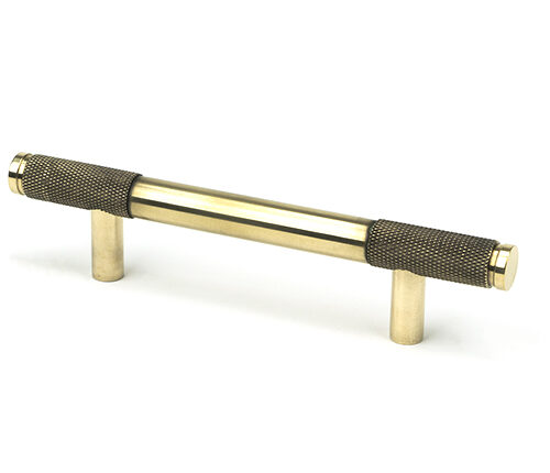 Aged Brass Half Brompton Pull Handle - Small