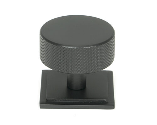 Matt Black Brompton Cabinet Knob - 38mm (Square)