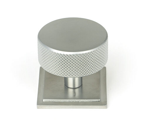 Satin Chrome Brompton Cabinet Knob - 38mm (Square)