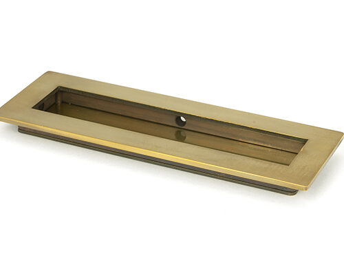 Aged Brass 175mm Plain Rectangular Pull