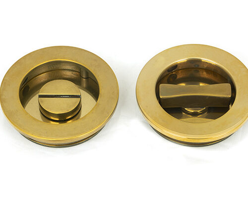 Aged Brass 60mm Plain Round Pull - Privacy Set
