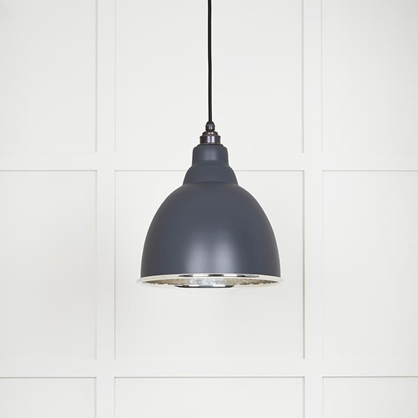 Hammered Nickel Brindley Pendant in Slate