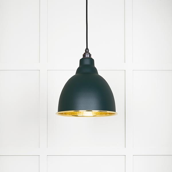 Hammered Brass Brindley Pendant in Dingle