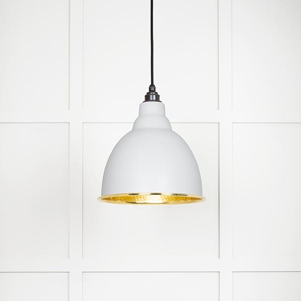 Hammered Brass Brindley Pendant in Flock