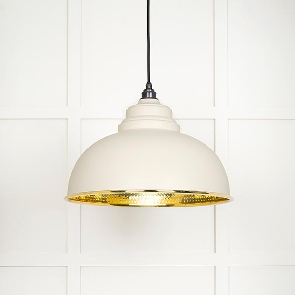 Hammered Brass Harborne Pendant in Teasel