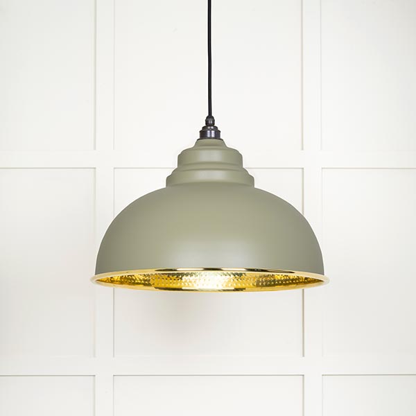 Hammered Brass Harborne Pendant in Tump