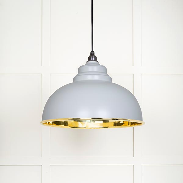Smooth Brass Harborne Pendant in Birch