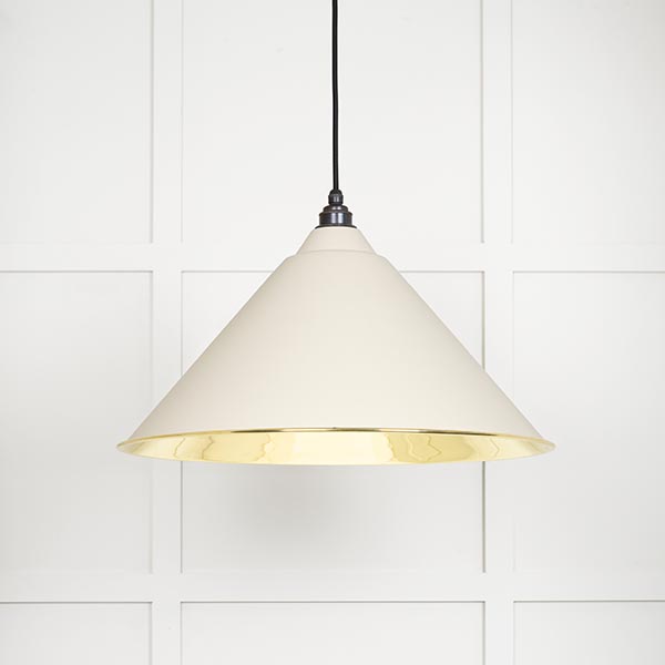 Smooth Brass Hockley Pendant in Teasel
