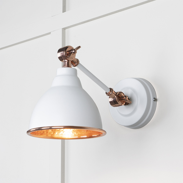 Hammered Copper Brindley Wall Light in Flock