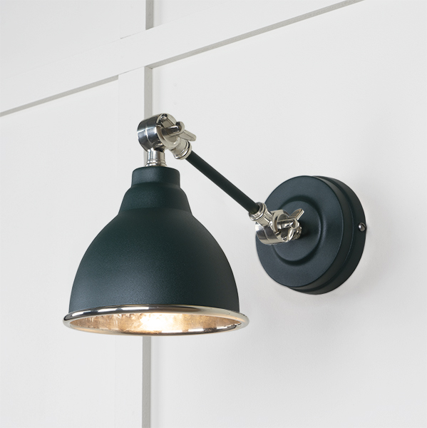 Hammered Nickel Brindley Wall Light in Dingle