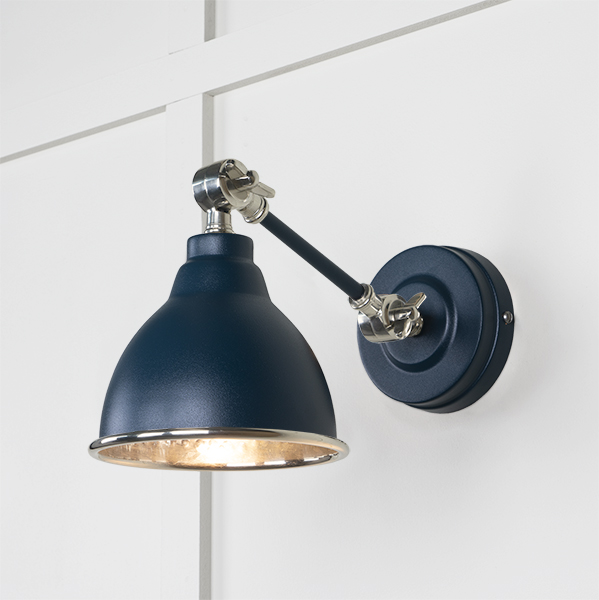 Hammered Nickel Brindley Wall Light in Dusk