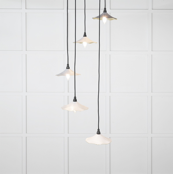 Smooth Brass Flora Cluster Pendant in Birch