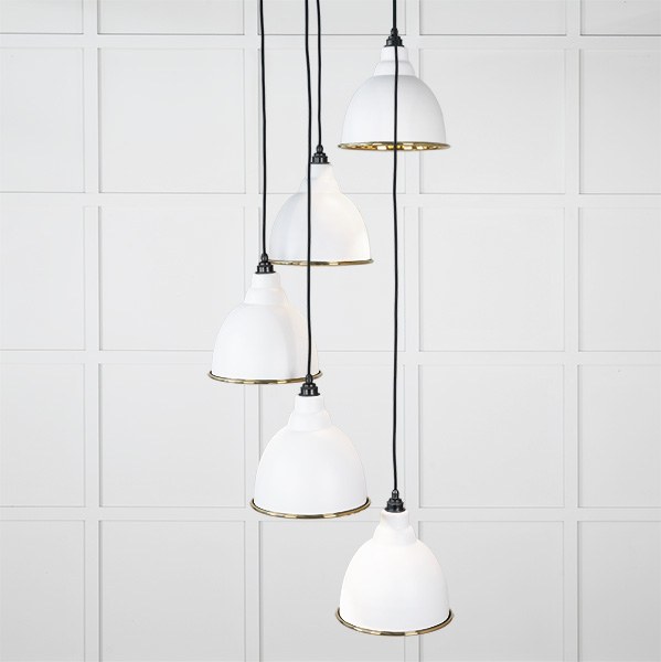 Hammered Brass Brindley Cluster Pendant in Flock