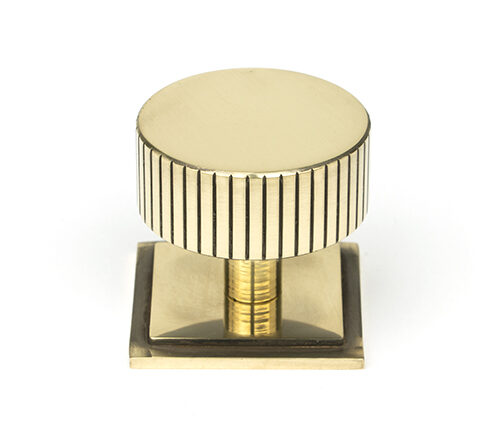 Aged Brass Judd Cabinet Knob - 38mm (Square)