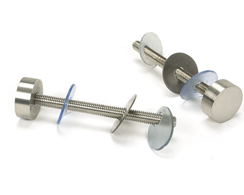 Satin SS (304) 100mm Bolt Fixings for T Bar (2) - Offset