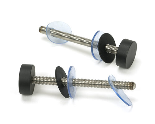 Matt Black SS (304) 100mm Bolt Fixings for T Bar (2) - Offset