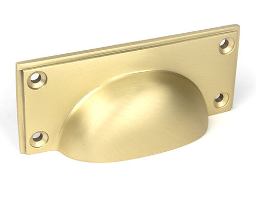 Satin Brass Art Deco Drawer Pull