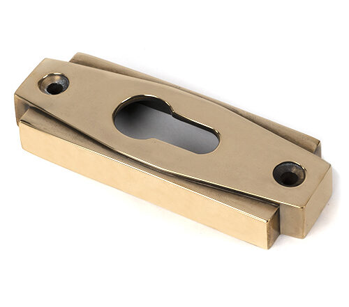 Aged Brass Art Deco Euro Escutcheon