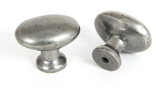 Pewter Oval Cabinet Knob