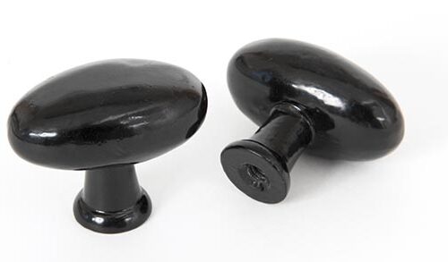 Black Oval Cabinet Knob